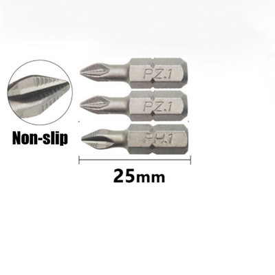 3 db 25 mm-es csavarhúzó bit készlet 1/4 hüvelykes hatlapú CR-V elektromos csavarfúrószár T10-T40,H2-H6,SL4-SL6,PH1-PH3,PZ1-PZ3