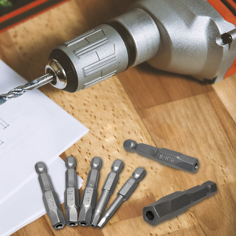 5 buc șurubelniță magnetică pentagon 50mm 1/4 inch tijă hexagonală S2 adaptor priză set de bucăți de șurubelniță pentru găurit electric