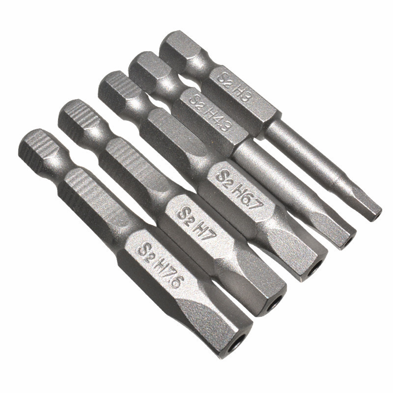 5 buc șurubelniță magnetică pentagon 50mm 1/4 inch tijă hexagonală S2 adaptor priză set de bucăți de șurubelniță pentru găurit electric