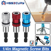 1/4-tolline kuuskantmagnetkruviga puuriots Kiire lukustusotsaku hoidja puur kruvikeeraja tööriistajuhik puuriotsaku pikendusvarda puidutööriistad