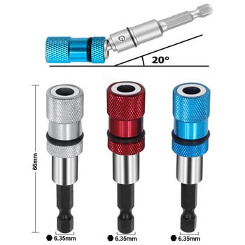 1/4-инчов шестоъгълен магнитен винт Накрайник за бормашина Бързозаключващ се държач за битове Бормашина Отвертка Ръководство за инструменти Удължителен прът за бормашини Инструменти за дърво