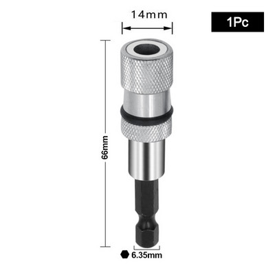 1/4-tolline kuuskantmagnetkruviga puuriots Kiire lukustusotsaku hoidja puur kruvikeeraja tööriistajuhik puuriotsaku pikendusvarda puidutööriistad