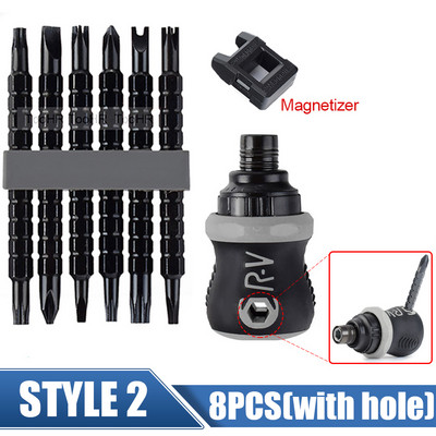 13 vienā sprūdrata skrūvgrieža rotējoša roktura komplekts Noņemams Crv magnētiskais daudzfunkcionālais instruments U tipa Y formas Phillips Cross trīsstūra galva