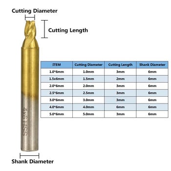 XCAN 1 τεμ. 6mm Στέλεχος Ti-Coated HSS Vertical Key Machine Cutters Door Car Key Cutter Machine Part Key Maker Locksmith Tools 1.0-5.0