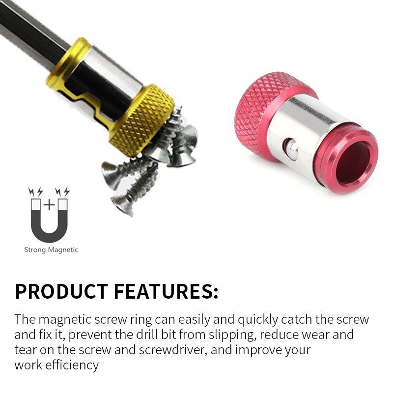 CMCP magnētiskā uzgaļa turētāja sakausējuma elektriskā magnētiskā gredzena skrūvgrieža uzgaļa pretkorozijas spēcīgs magnetizators urbjmašīnas magnētiskajam uzgalim