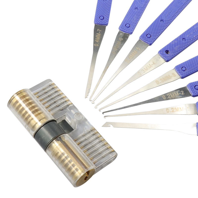 XCAN 12db lakatos kéziszerszámok kellékek zár csákány készlet látható gyakorlat lakat