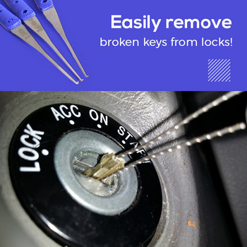Mintiml® Комплект за разглобяване на счупен ключ Комплект ключарски инструменти Взети счупените ключове Лесно извадени от ключалката Пакет инструменти за ремонт на заключване