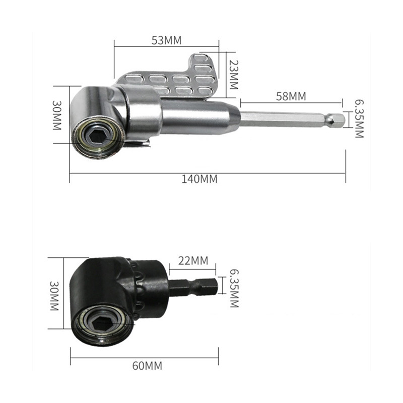 105 fokos szögben hosszabbító csavarhúzó-aljzat Hatszögletű fogantyú Szél-adagtartó Adapter állítható fúvókák