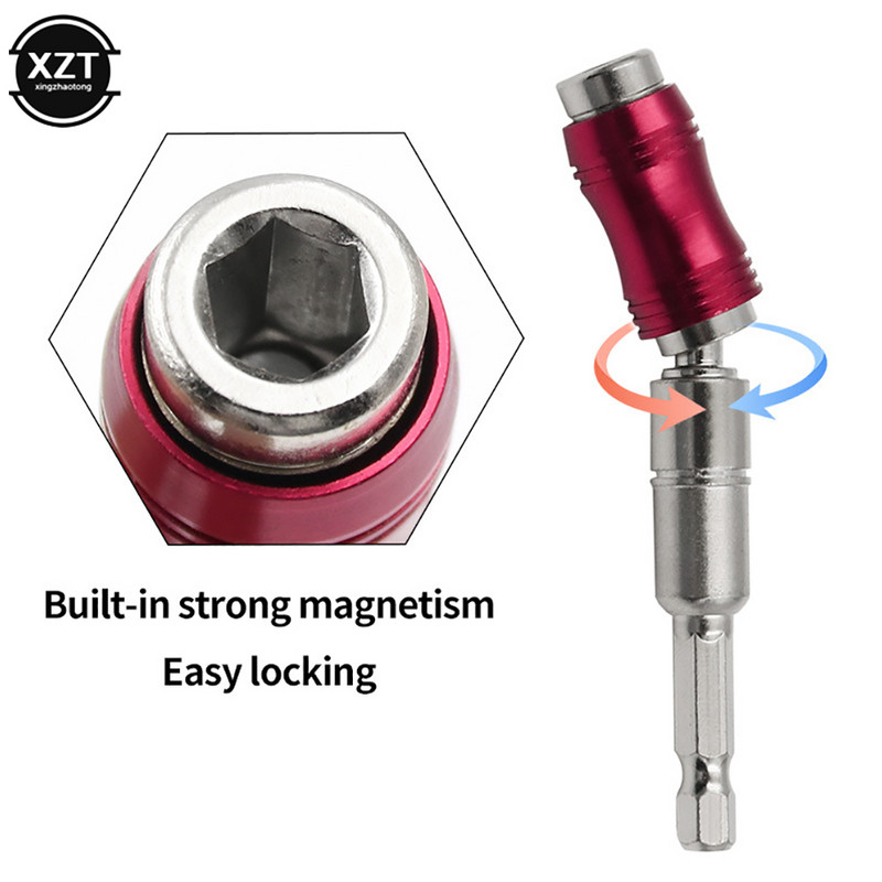 1/4 "sešstūrveida skrūvgrieža uzgaļa turētājs Magnētiskā urbja pagarinātāja stieņa skrūvgrieža uzgaļi Ātras maiņas neslīdoša leņķa piedziņas rokas instrumenti