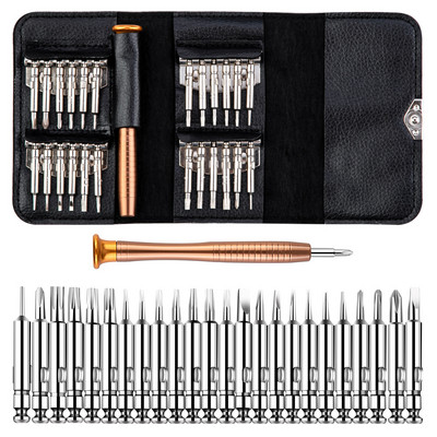 Set de mini șurubelnițe de precizie 25 în 1 Șurubelniță Torx electronică Kit de instrumente de reparație pentru deschidere pentru iPhone Camera ceas Tablet PC