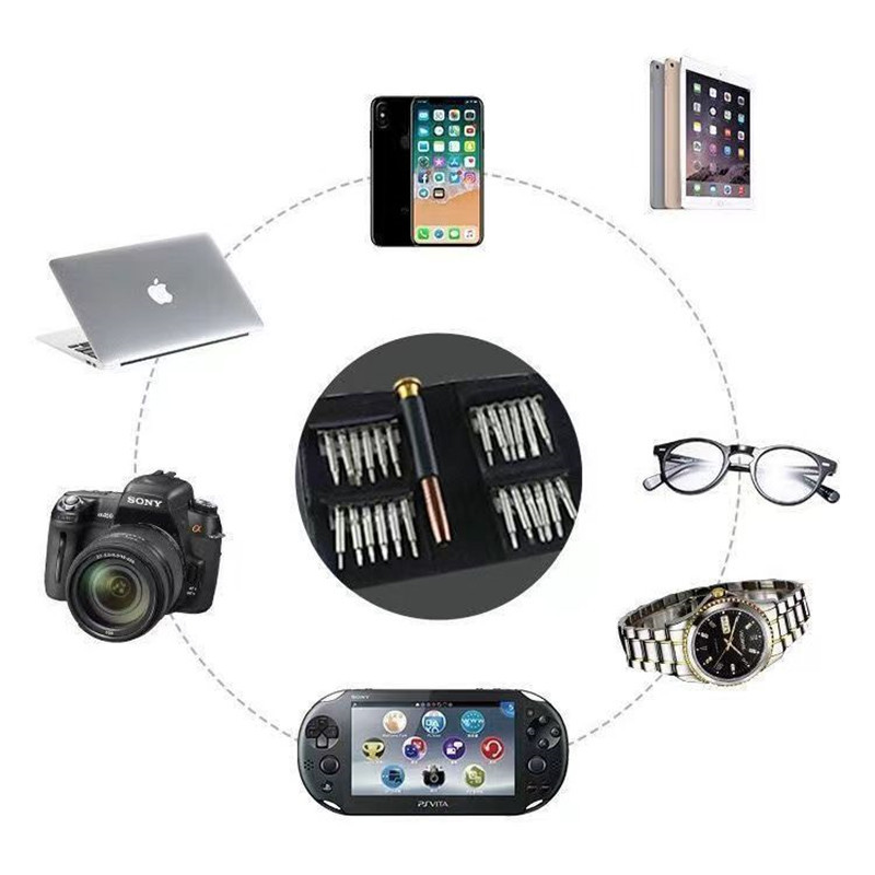 Set de mini șurubelnițe de precizie 25 în 1 Șurubelniță Torx electronică Kit de instrumente de reparație pentru deschidere pentru iPhone Camera ceas Tablet PC