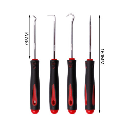 4 db hosszú csákány és horog készlet tömítés lehúzó csákány szerszámok autós autó olajtömítés O-gyűrű tömítés eltávolításához