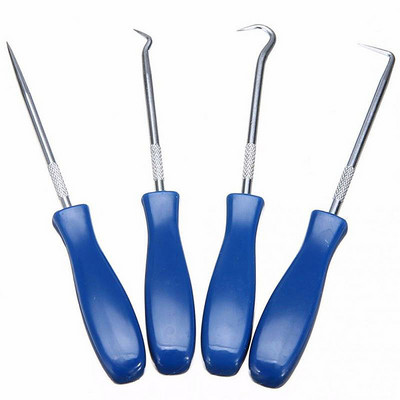 4 db hosszú csákány és horog készlet tömítés lehúzó csákány szerszámok autós autó olajtömítés O-gyűrű tömítés eltávolításához