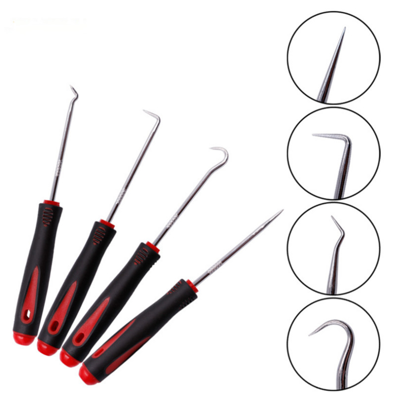 4 db hosszú csákány és horog készlet tömítés lehúzó csákány szerszámok autós autó olajtömítés O-gyűrű tömítés eltávolításához