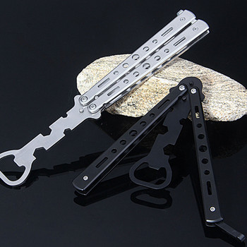 Butterfly Knife Beginner Trainer Transformable Blunt Balisong Pocket Trainer Сгъваема отварачка за бутилки Butterfly Ръчен инструмент за игра