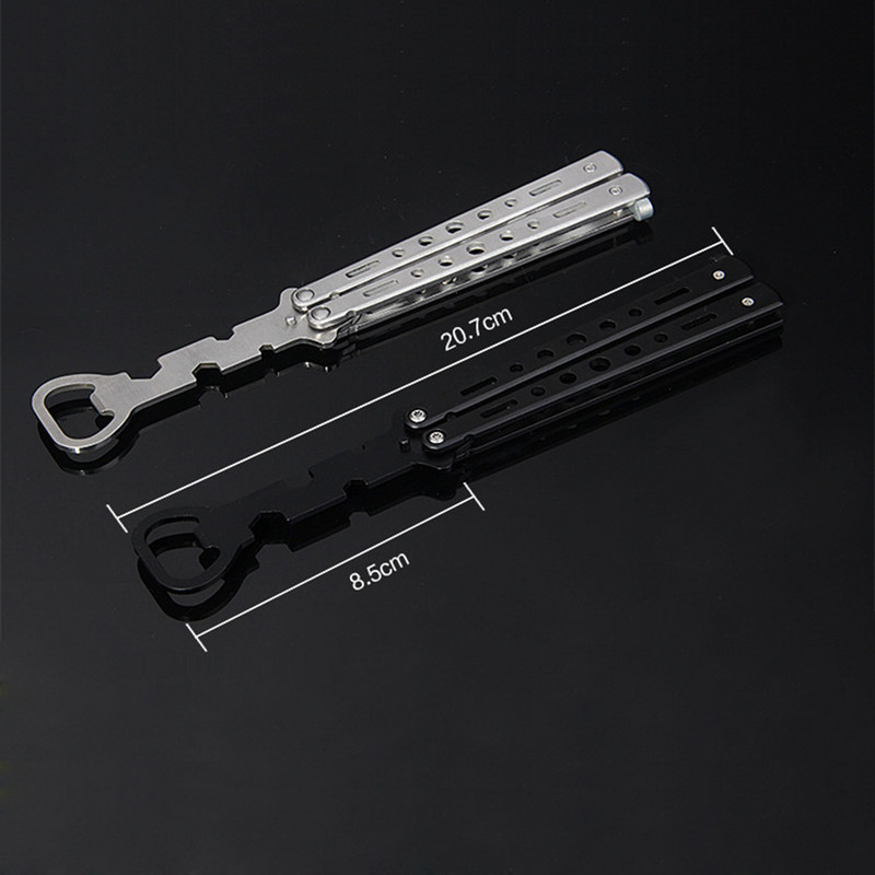 Tauriņu nazis iesācēju trenažieris, transformējams, neass Balisong kabatas trenažieris, salokāms tauriņu pudeļu attaisāmais rokas rīks spēlei