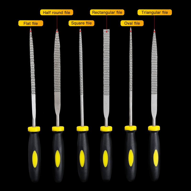 6gab Metāla adatu vīļu komplekts metālam stiklam akmens rotaslietām koka grebšanai slīpēšanai amatniecībai kokapstrādei raspadatu vīlei rokas instrumenti