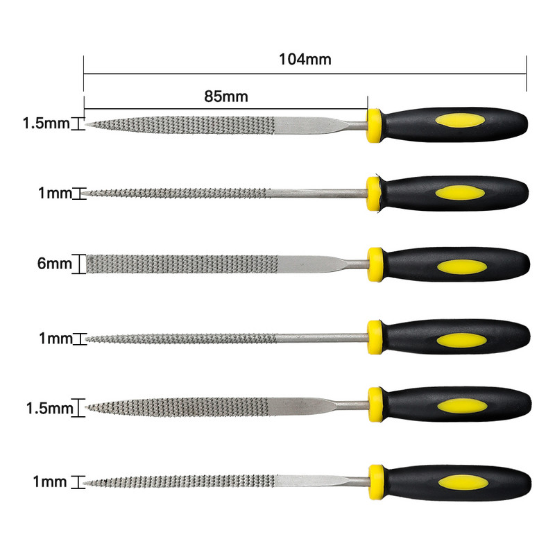 6gab Metāla adatu vīļu komplekts metālam stiklam akmens rotaslietām koka grebšanai slīpēšanai amatniecībai kokapstrādei raspadatu vīlei rokas instrumenti