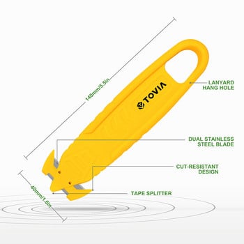 SCIMAKER Safety Box Cutter Нож за помощ Двустранно острие Картон Колет Опаковка Лента за сигурност на къщата Нож Инструменти