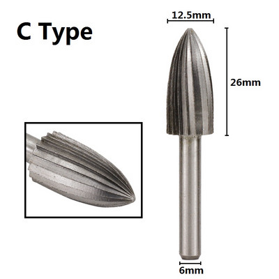 Turpije od brzoreznog čelika za metal Prikladne za dršku od 6 mm Metalne rotacijske turpije za graviranje/brušenje Alati za rezbarenje za obradu drveta