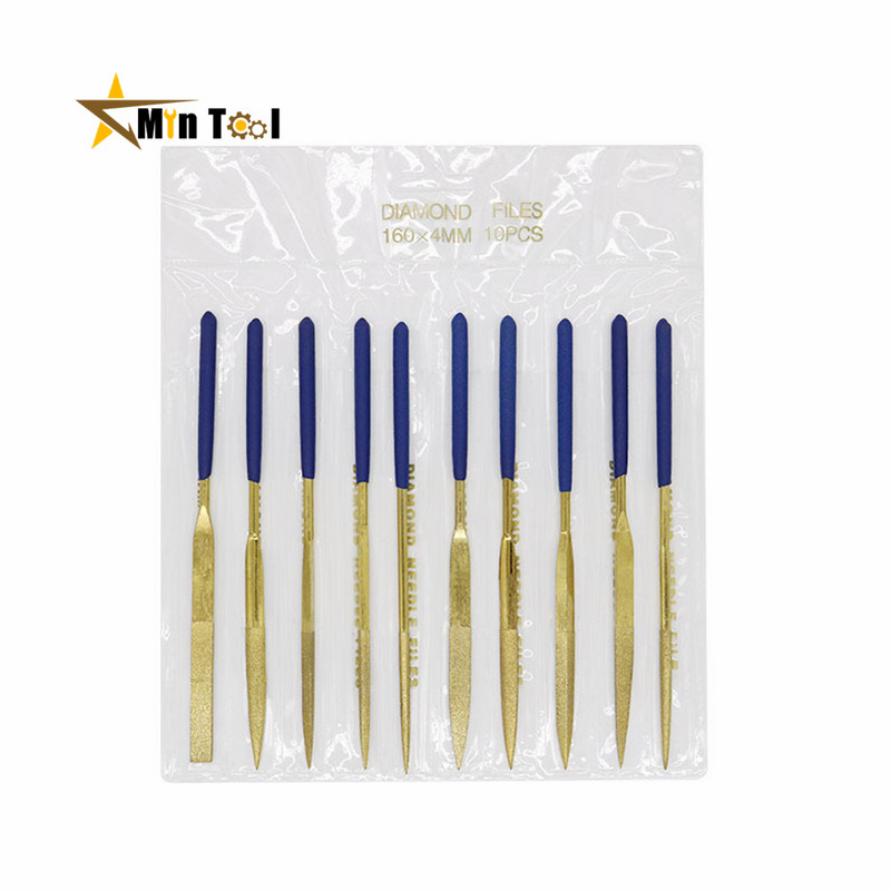 10PCS Dijamantna mini turpija za igle Set praktičnih alata Keramičke rukotvorine DIY Drvena turpija Igla za poliranje nakita Rezbarenje Dijamantna turpija