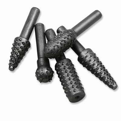 5 buc Pile rotative din oțel pentru prelucrarea lemnului 1/4" Pile rotative pentru artizanat Rasp Burrs Bucăți pentru lemn Slefuire Putere Sculptură Instrument de mână