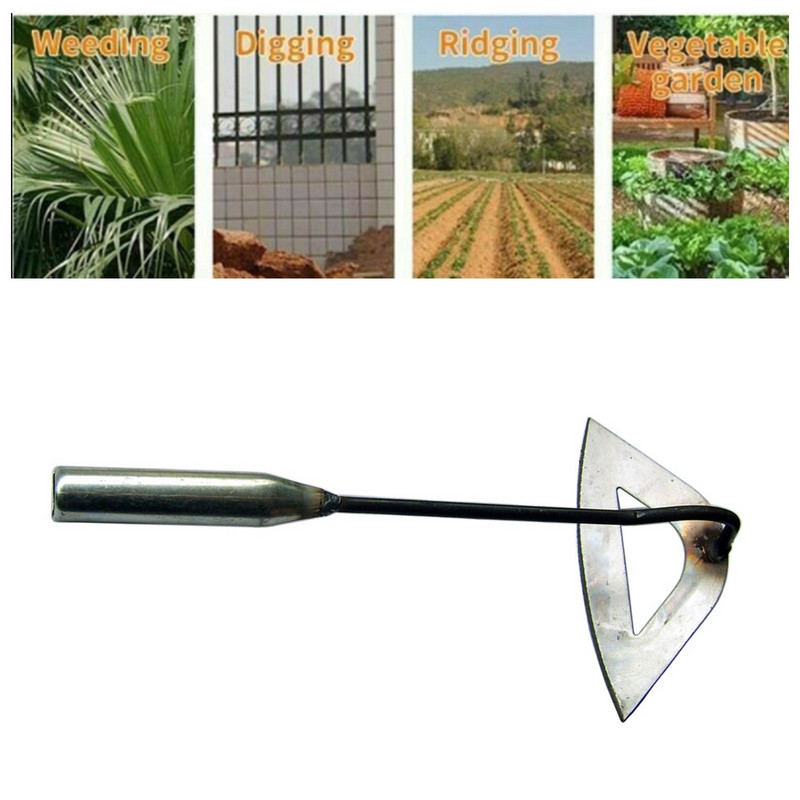 1/2 üreges kapa Teljesen acél edzett üreges kapa kézi gyomlálás gereblye ültetés Zöldség Farm Kerti Kéziszerszámok 15*28,5cm Sliver