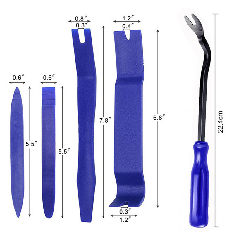 5 vnt Pry automobilio durelių skydelio spaustuko nuėmimo įrankių rinkinys, automobilio salono išmontavimo laužtuvo kniedės sagtis atsuktuvo garso modifikacija