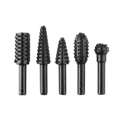 1/4" szár, 5 db forgó reszelő sorja fúrószár készlet fafaragó kézműves szerszám