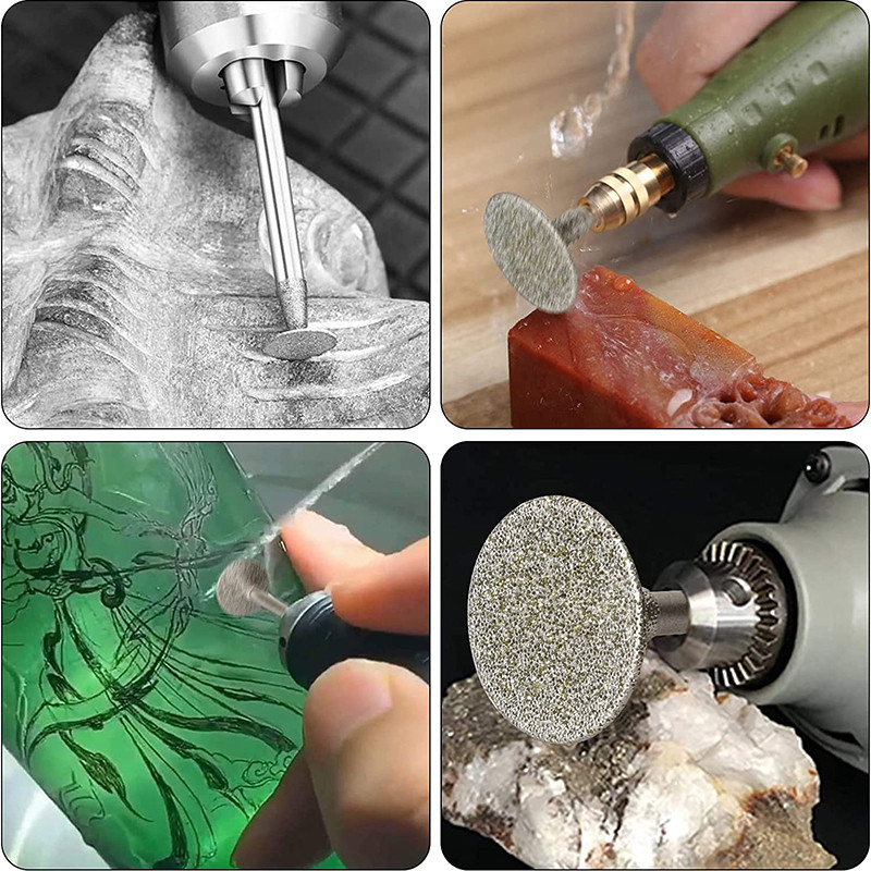 17 kom. Dijamantna svrdla za rezbarenje kamena Rotirajući alati za poliranje 2,35 3 mm Drška T oblika Rotacijska turpija za rezbarenje Graviranje Brušenje