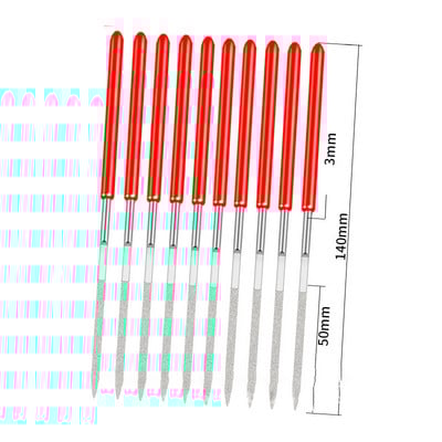 10db gyémánt mini tűreszelő készlet praktikus eszközök kerámia kézművesség barkácsolás fa reszelő tű ékszer polírozás faragás gyémánt reszelő