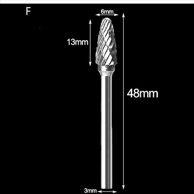 3 mm koto brėžinys volframo karbido frezavimo pjoviklis Rotary Tool Burr dvigubo deimantinio pjovimo rotacinis Dremel metalo medžio elektrinis šlifavimas