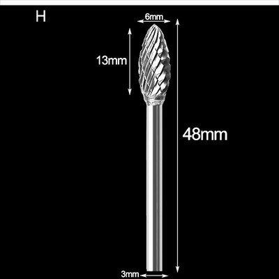 3 mm koto brėžinys volframo karbido frezavimo pjoviklis Rotary Tool Burr dvigubo deimantinio pjovimo rotacinis Dremel metalo medžio elektrinis šlifavimas