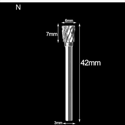 3 mm koto brėžinys volframo karbido frezavimo pjoviklis Rotary Tool Burr dvigubo deimantinio pjovimo rotacinis Dremel metalo medžio elektrinis šlifavimas
