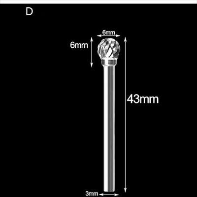 3 mm koto brėžinys volframo karbido frezavimo pjoviklis Rotary Tool Burr dvigubo deimantinio pjovimo rotacinis Dremel metalo medžio elektrinis šlifavimas