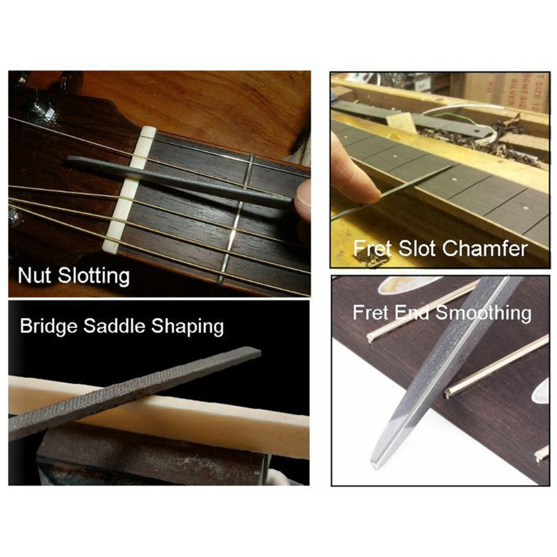 10 τεμ. Επαγγελματικές τάπες κιθάρας, καρύδια με βελόνες, γυαλισμένο αρχείο, μαχαίρι λείανσης, ράπα, εργαλείο επισκευής κιθάρας