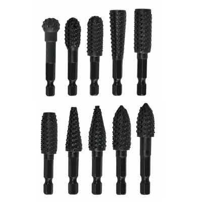 5/10 tk Rasp viili puuriterad Rasp komplekt puurveski puuri rasp puidutöötlemiseks nikerdustööriista 1/4" ümara varrega pöörleva puuri komplekt