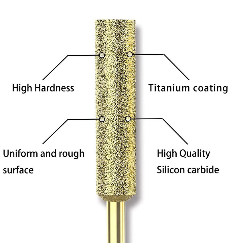 4,0 / 4,8 / 5,5 MM grandininio pjūklo antgaliai titanu dengtos deimantinės šlifavimo galvutės galandiklis švitrinio pjūklo grandinės didelio kietumo elektrinė dildė