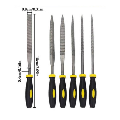 6τμχ 180mm Mini Metal Rasp Needle Files Set Ξυλογλυπτικά εργαλεία για Λιμάρισμα βελόνας από χάλυβα Rasp Ξυλουργική Ξυλουργική λίμα χειρός
