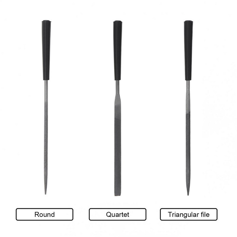 Mini reszelő 3 db 140 mm-es lapos, kerek háromszög alakú mini vágóreszelő készlet műanyag fához Play Fém és egyéb anyagok csiszolószerszámai