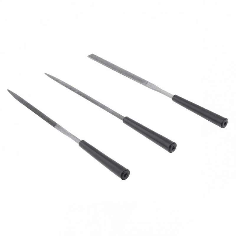 Mini reszelő 3 db 140 mm-es lapos, kerek háromszög alakú mini vágóreszelő készlet műanyag fához Play Fém és egyéb anyagok csiszolószerszámai