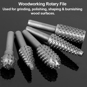 Ατσάλινες περιστροφικές λίμες χειροτεχνίας 1/4" Στέλεχος ξυλουργικής περιστροφικής λίμα Rasp Burrs Ξύλο Τρίψιμο Power Carving Εργαλείο χειρός