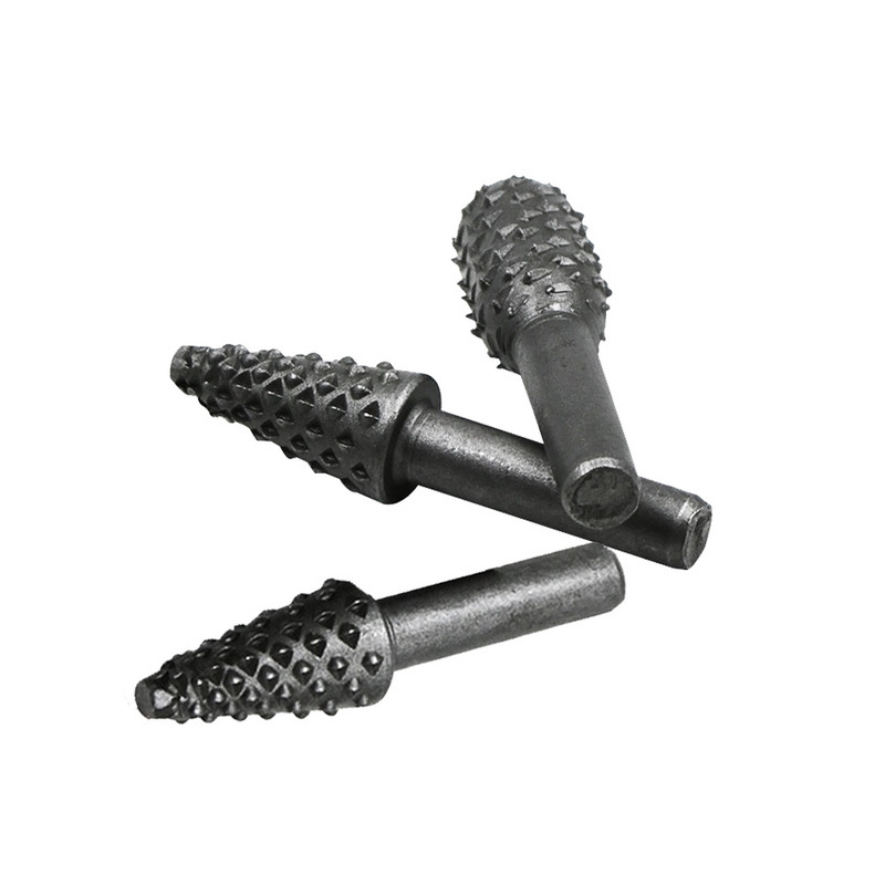 Ατσάλινες περιστροφικές λίμες χειροτεχνίας 1/4" Στέλεχος ξυλουργικής περιστροφικής λίμα Rasp Burrs Ξύλο Τρίψιμο Power Carving Εργαλείο χειρός