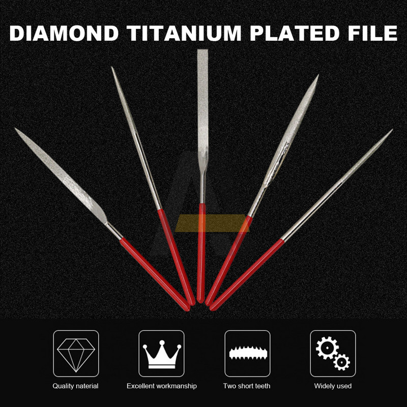 10 buc/5 buc/lot 140 mm Mini set de pile cu ace cu diamante unelte de mână pentru sticlă ceramică, pietre prețioase, hobby-uri și meșteșuguri Instrumente de sculptură în lemn