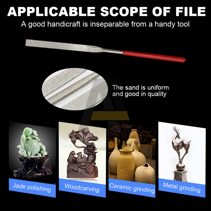 10 buc/5 buc/lot 140 mm Mini set de pile cu ace cu diamante unelte de mână pentru sticlă ceramică, pietre prețioase, hobby-uri și meșteșuguri Instrumente de sculptură în lemn