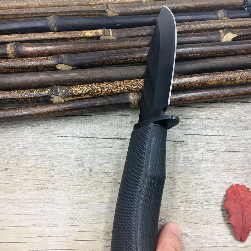 Висококачествена гумена дръжка, къмпинг, тактически ловен нож с ...