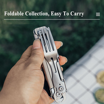 Survival Camping Folding Knife 440 Steel Portable Outdoor Fork Spoon Multitool EDC Gadgets Jackknife Multipurpose Pocket Knives