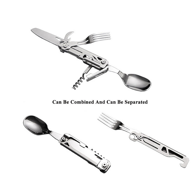 Survival Camping kokkupandav nuga 440 terasest kaasaskantav välikahvel lusikas mitmeotstarbeline EDC vidinad jalatsid mitmeotstarbelised taskunoad