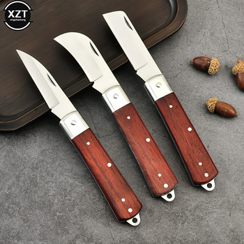 Φορητό μαχαίρι πολλαπλών λειτουργιών Camping Knives Λαβή από τριανταφυλλιά Μαχαίρι μανιταριού από ανοξείδωτο χάλυβα με εργαλείο βούρτσας