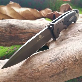 Μαχαίρι με λαβή 9Cr18MoV Steel Blade Titanium G10 - Ιδανικό για εξωτερικούς χώρους, επιβίωση και αυτοάμυνα - Υψηλή σκληρότητα και φορητό